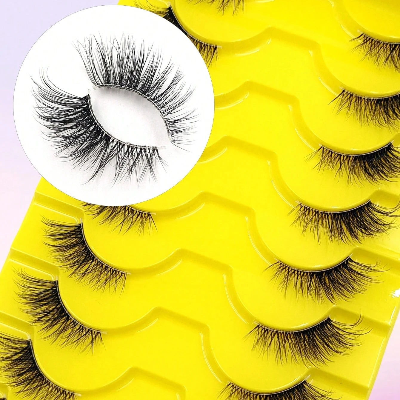 10 Pairs Elegant Faux False Eyelashes, Wispy Cat Eye Design for Natural Fluffiness - Perfect for Everyday Glamour